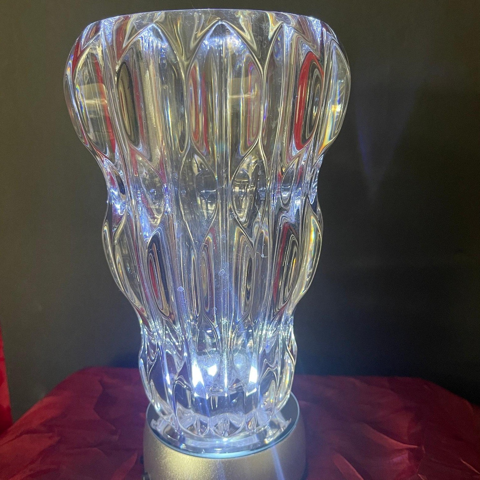 Rogaska Samobor 24% Lead Crystal Fluted Heavy Vase Made in Slovenia Clear 8\