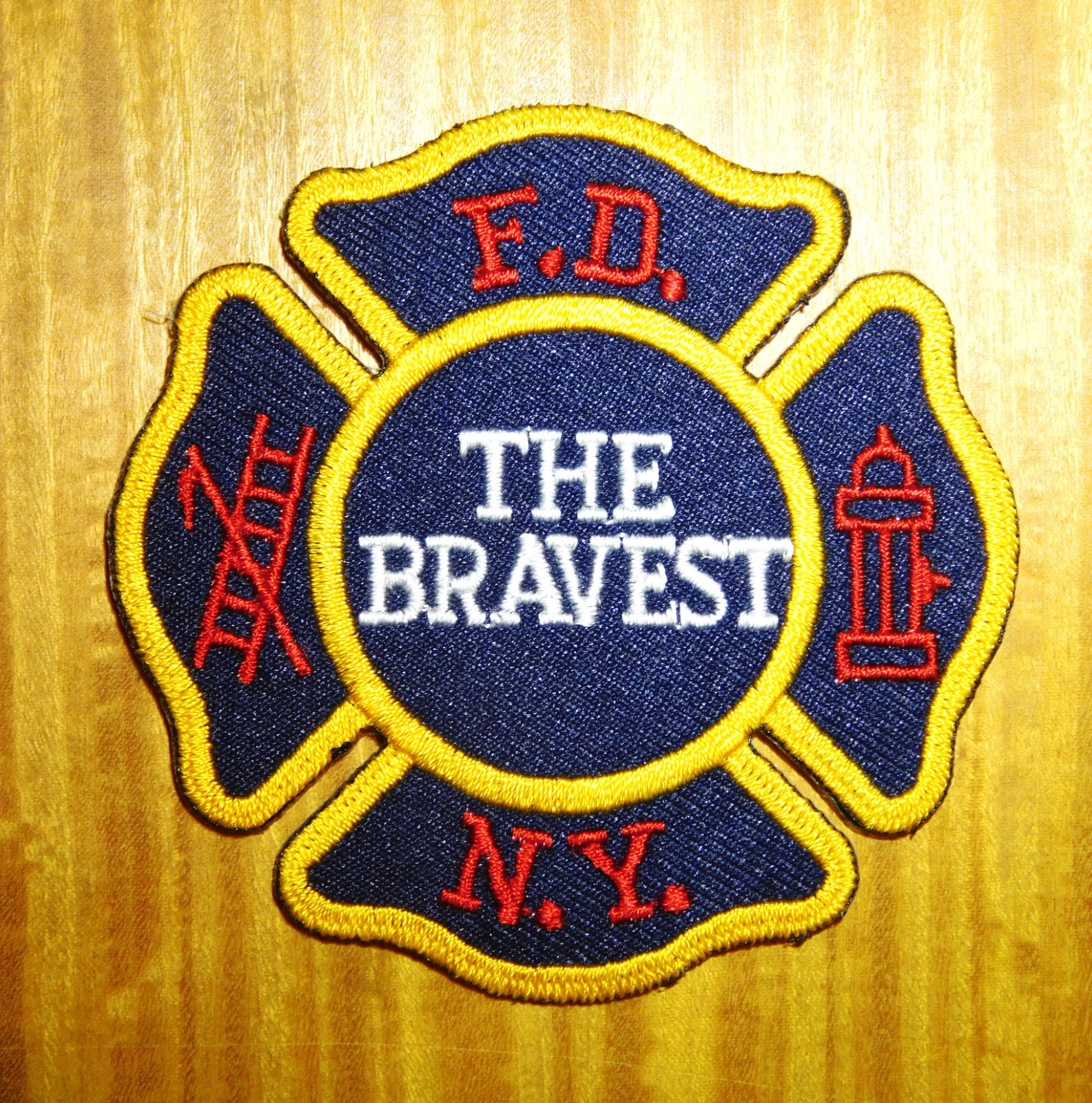 GEMSCO NOS FDNY Vintage Patch - THE BRAVEST FDNY - NYC NY - Original MINT V1h