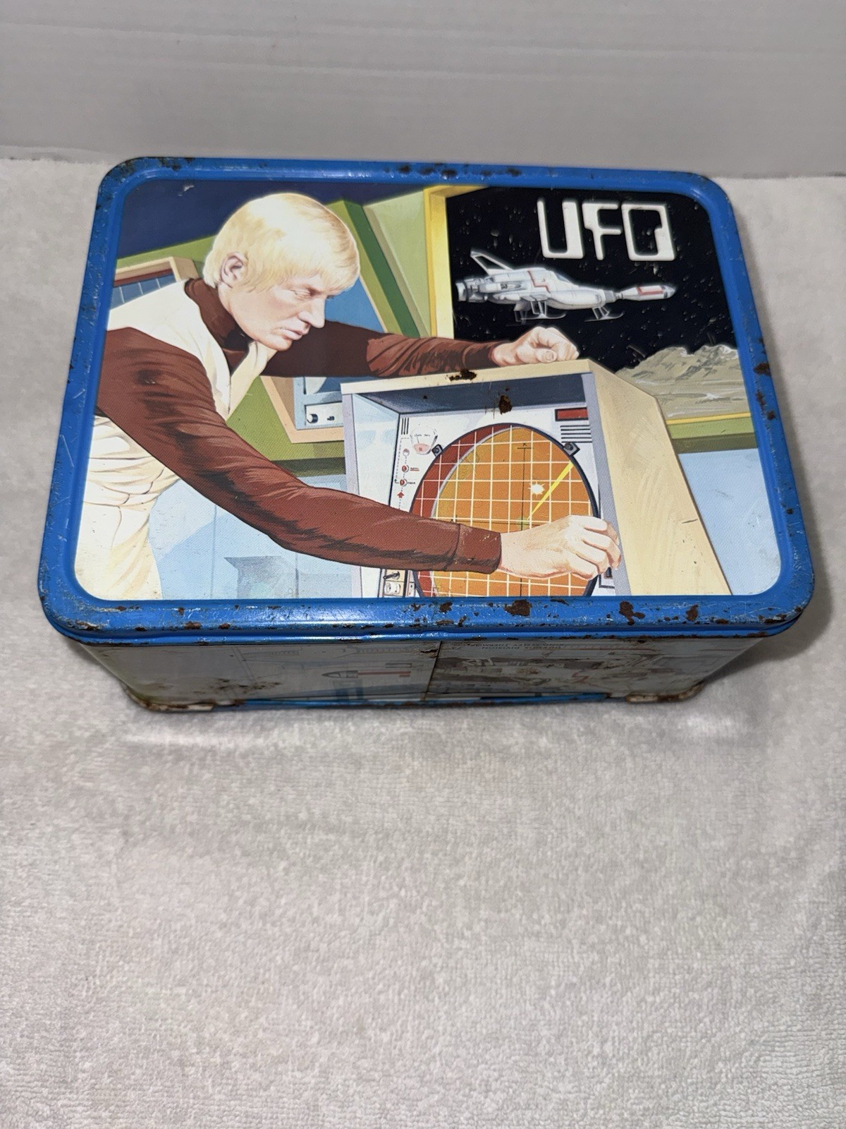 UFO TV Series King Seeley Thermos Metal Lunch Box 1973 Gerry Anderson Vintage