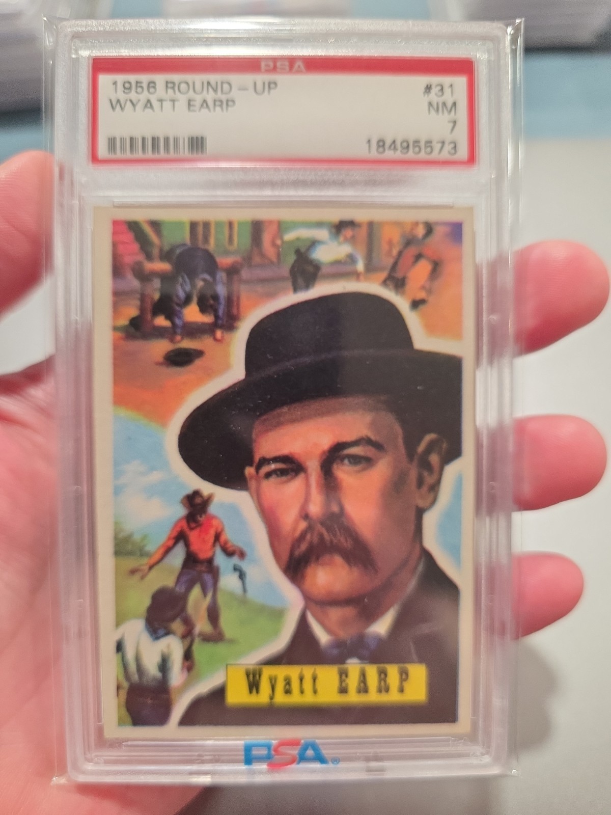1956 Topps Round Up #31 WYATT EARP PSA 7 NM Wyatt Earp