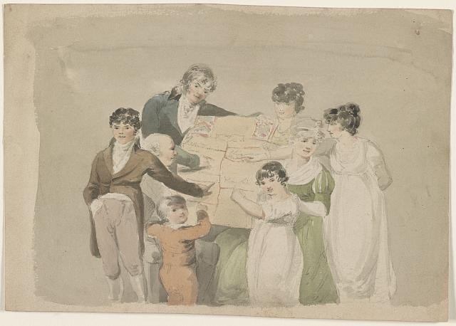 Philadelphia John Rubens Smith Family Group 1810s Artist Children Drawing