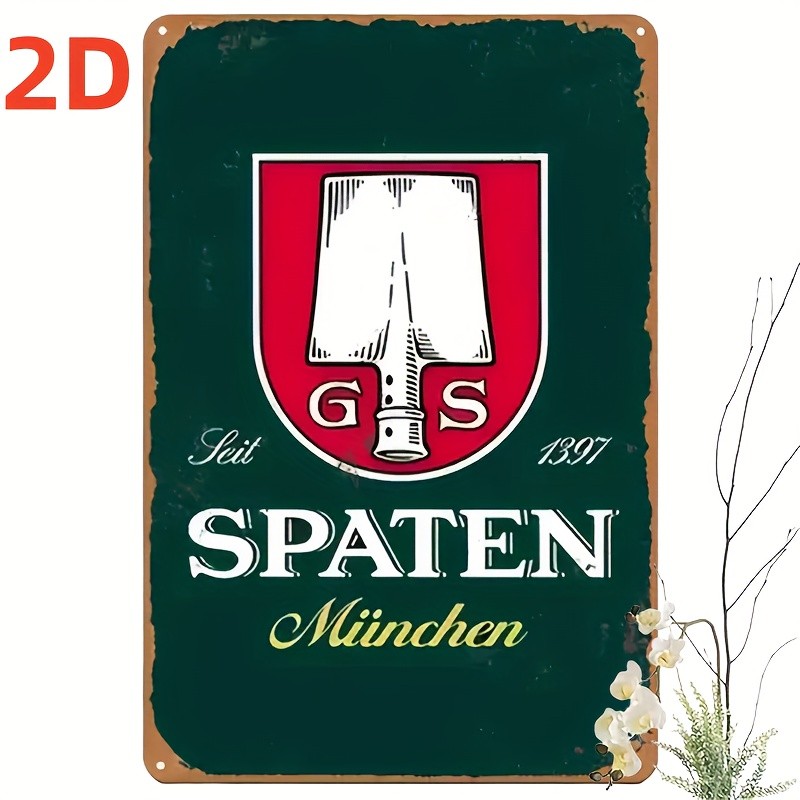 Spaten Vintage Retro Bavarian Tin Metal Signs Home Décor 8x12 