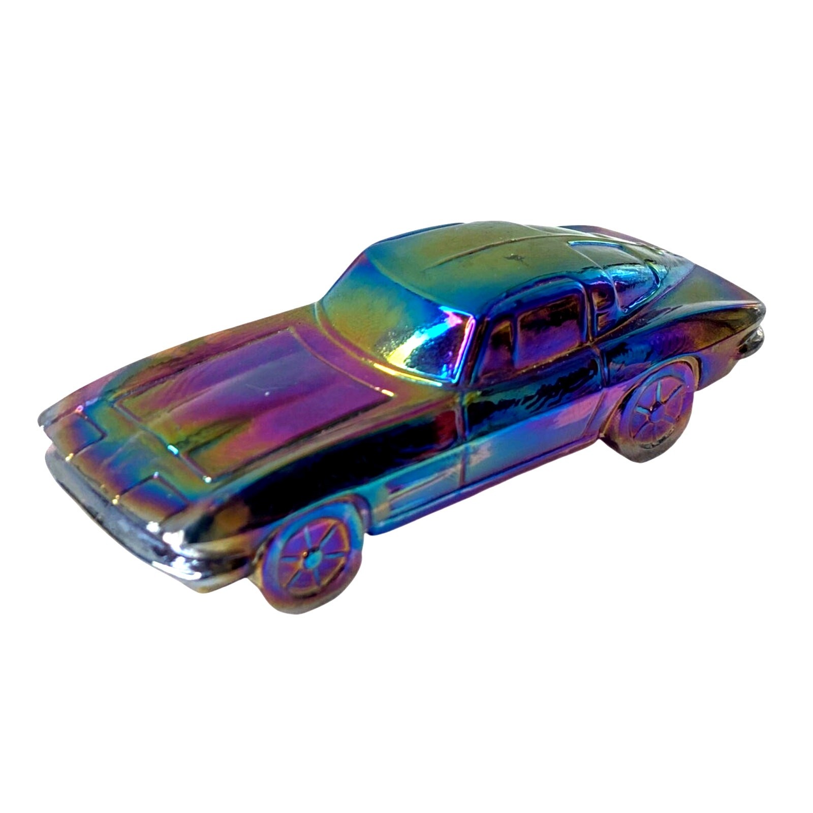 RARE Boyd Glass Sportscar Purple Fizz Carnival Iridescent Art Glass Car