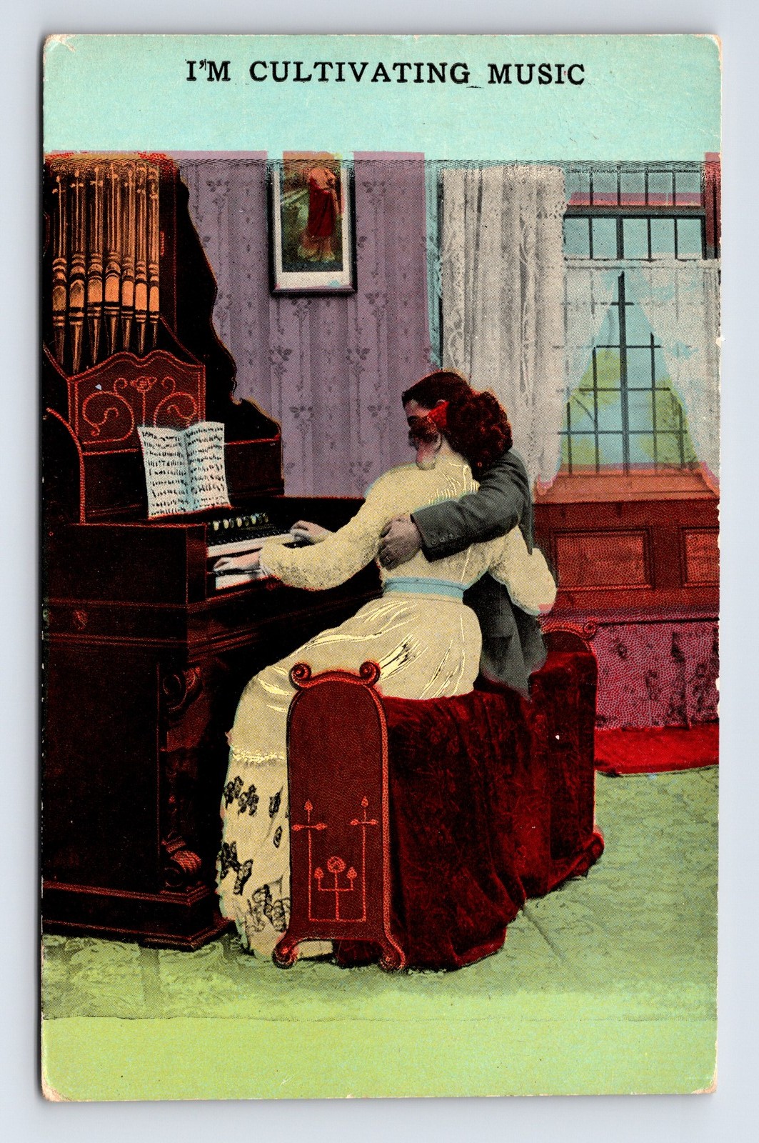 I\'m Cultivating Music Romance Lovers Piano Holmfirth Bamforth Postcard