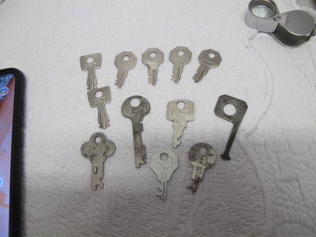 Vtg 12pc Mixed Lot Cabinet Padlock Keys Crest Long Lock Corbin Flat