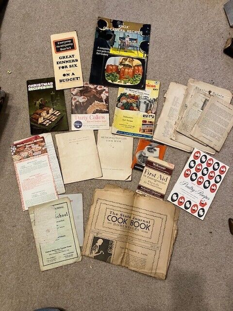 Vintage 1930-1960\'s Cookbooks Recipe Booklets Pamphlets  Ephemera Mixed lot