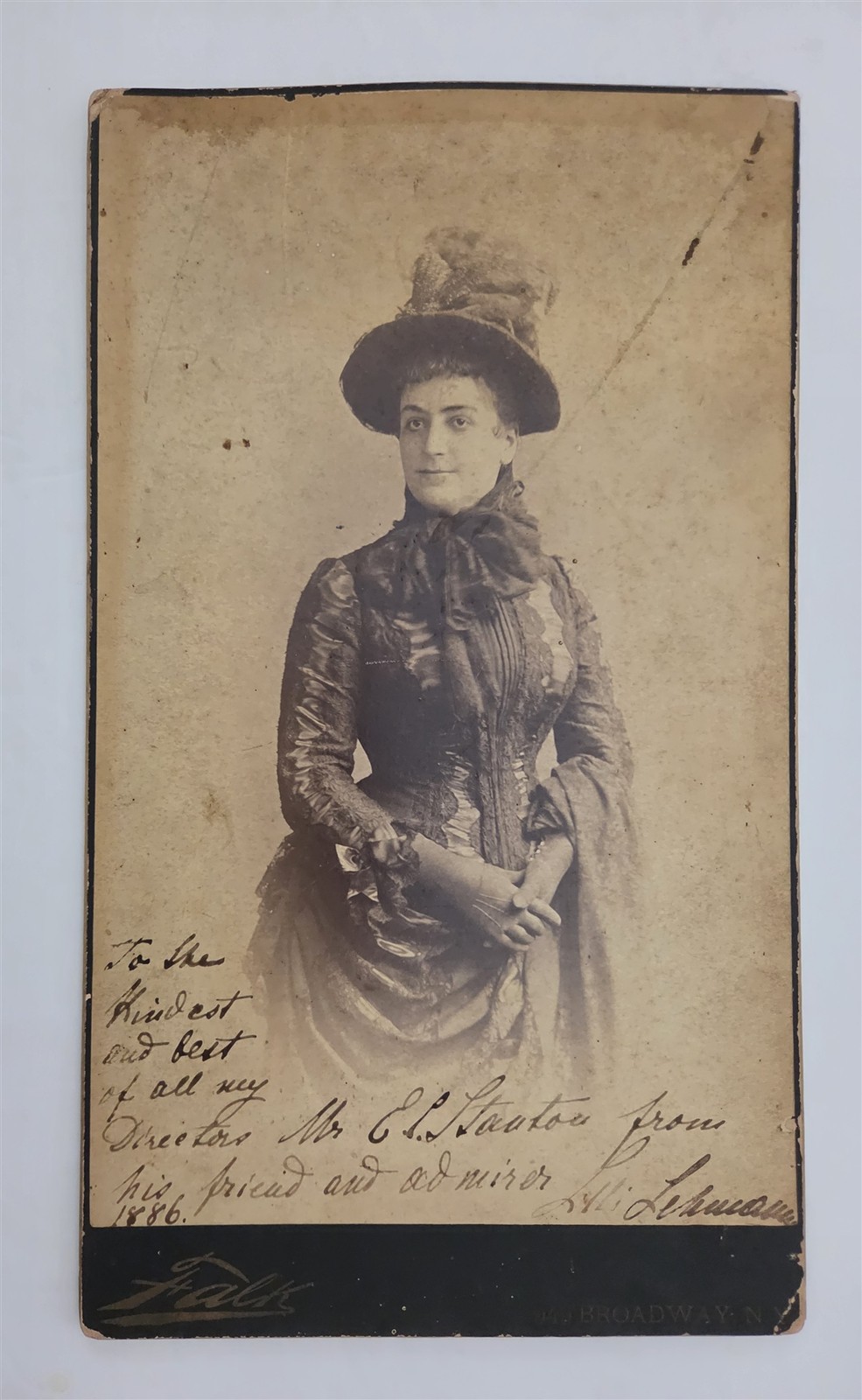 1886 antique PHOTO signed LILLI LEHMANN OPERA SOPRANO ny EDMUND C STANTON 