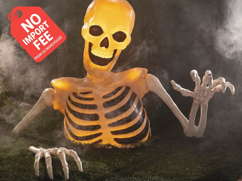 Light Up Groundbreaker Skeleton Halloween Graveyard Prop Cemetery Haunted House