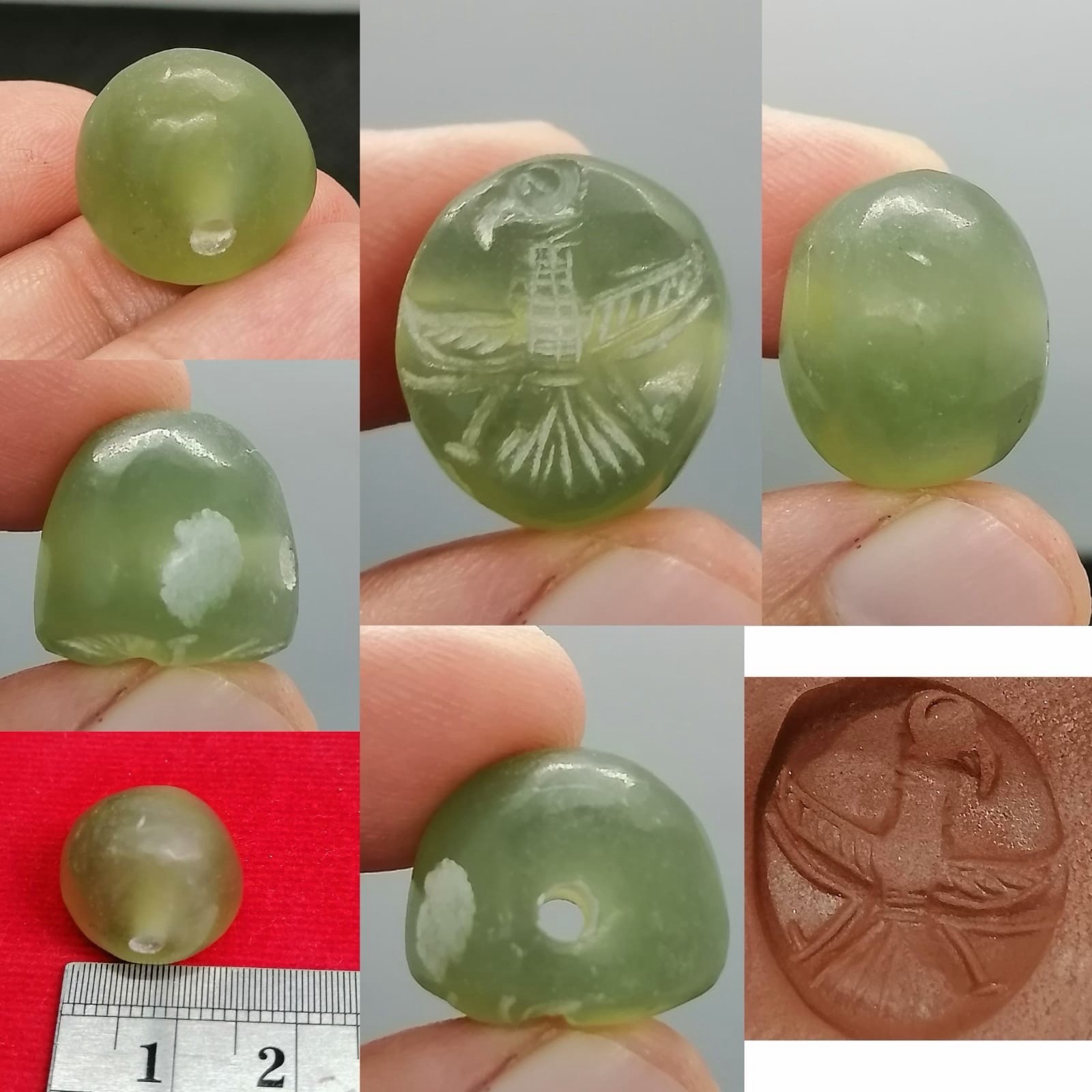 Wonderful Old Intaglio Seal Stone Stamp Rare Bead