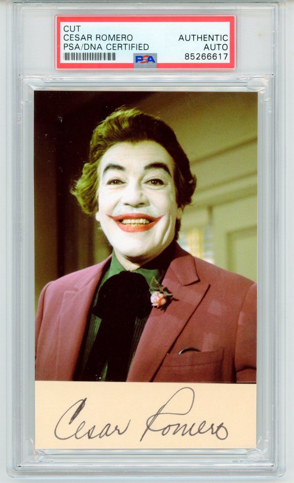 Cesar Romero ~ Signed Autographed The Joker Batman ~ PSA DNA Encased
