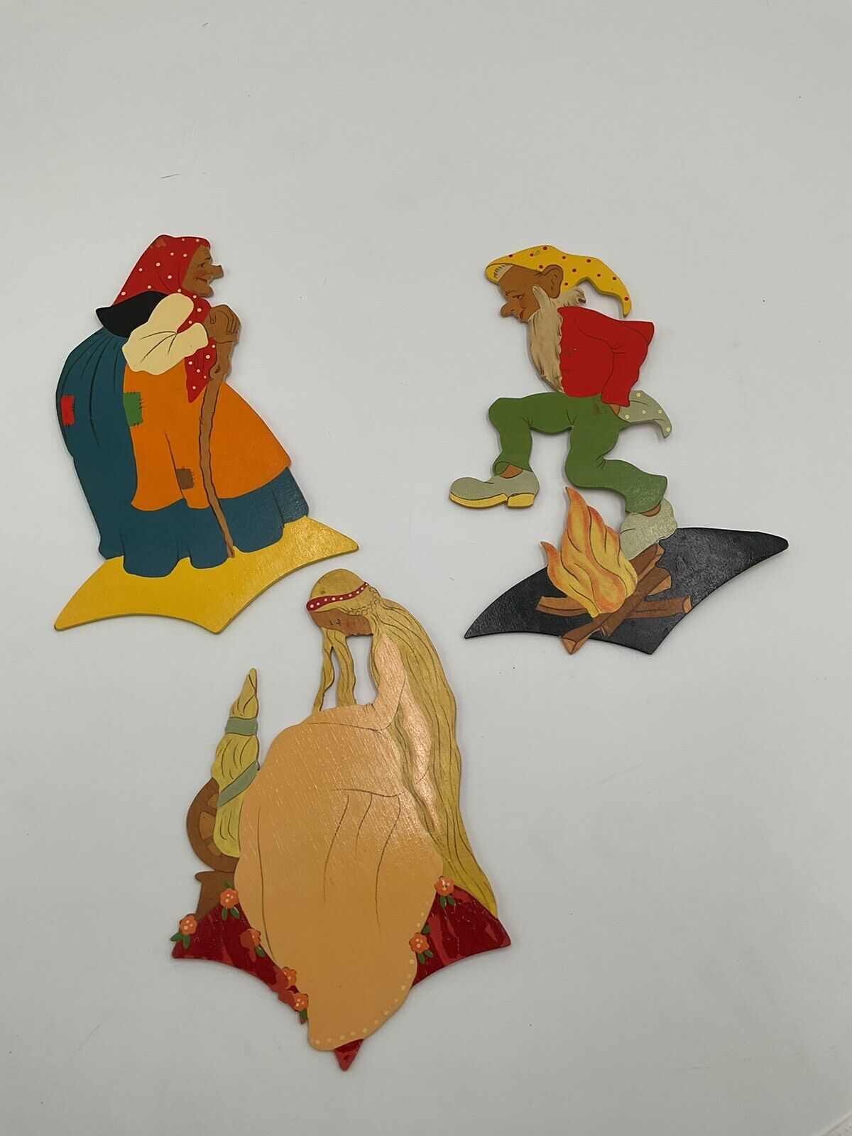 Vintage 1940s-1950s Mertens Kunst German Wall Hangings Figures  Gnomes