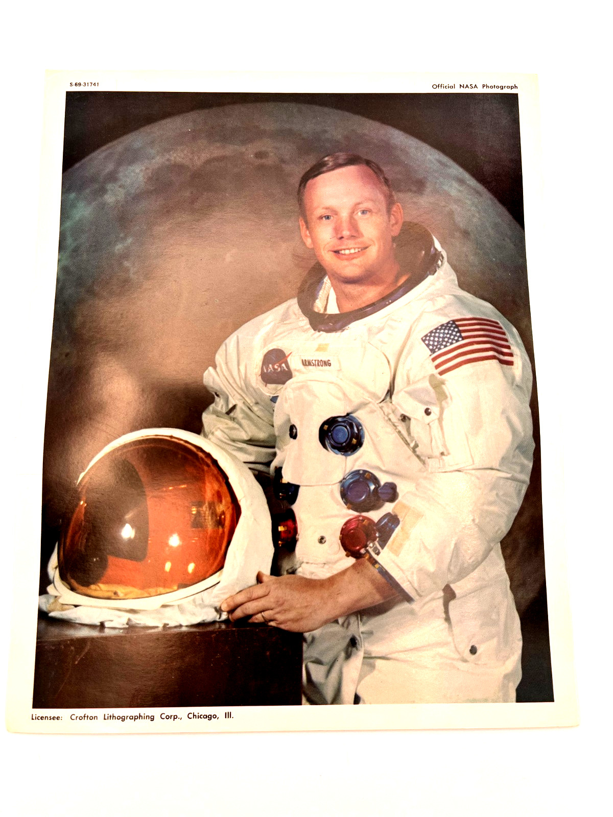 Vintage NASA Official Photograph Apollo 11 Neil Armstrong S-69-31741   7 1/4