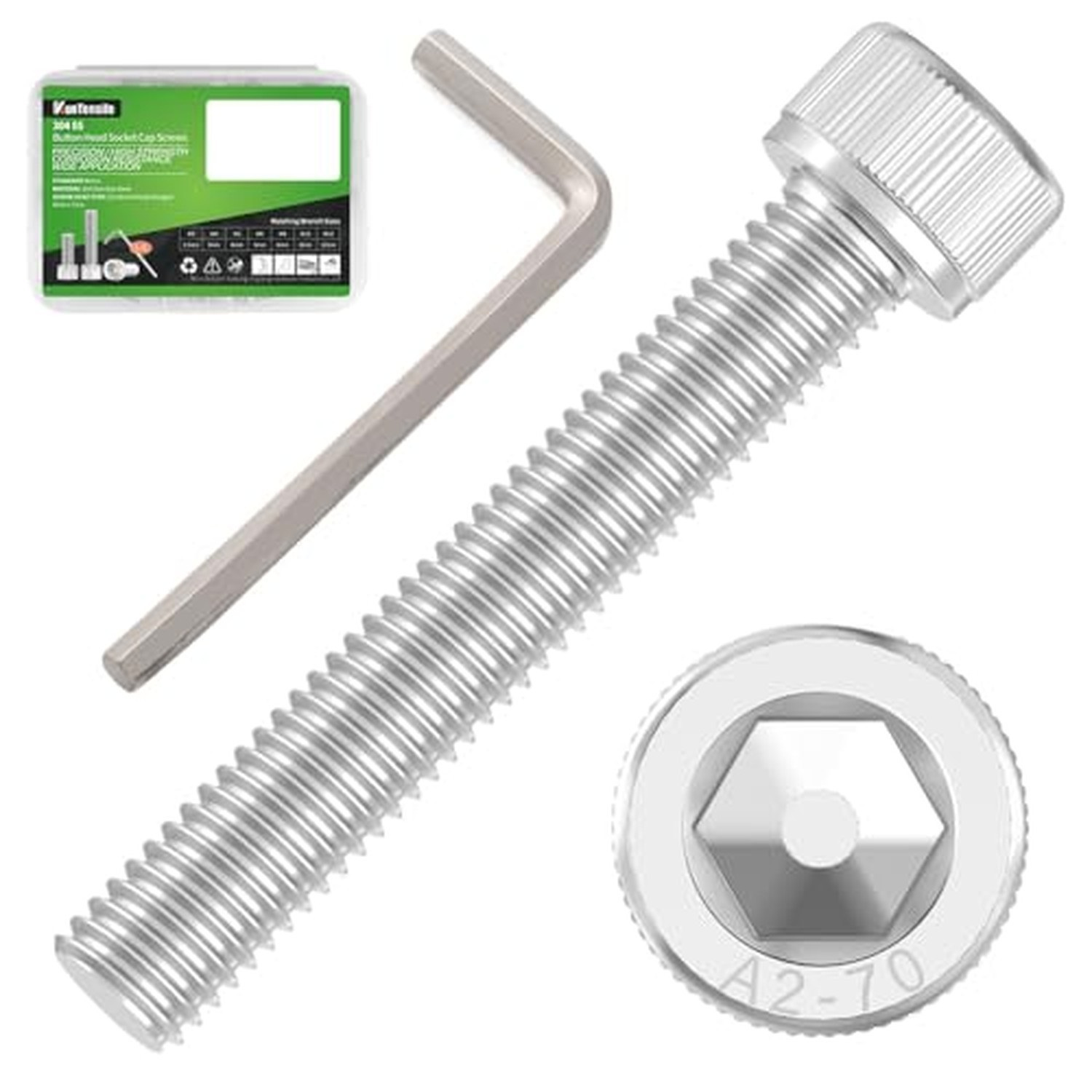 200 Pcs M3 x 30mm Hex Socket Cap Head Screws Bolts - 304 Stainless Steel M3×