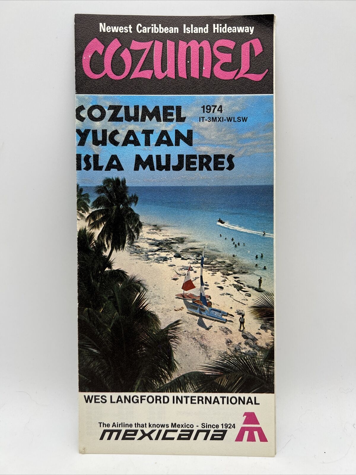 1974 COZUMEL Newest Caribbean Island Hideaway YUCATAN ISLA MUJERES Mexicana Air
