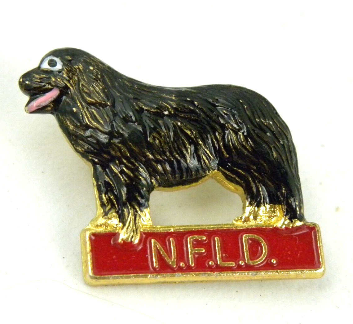 Vintage Newfoundland Dog Pin NFLD Newfie Enamel Lapel Hat