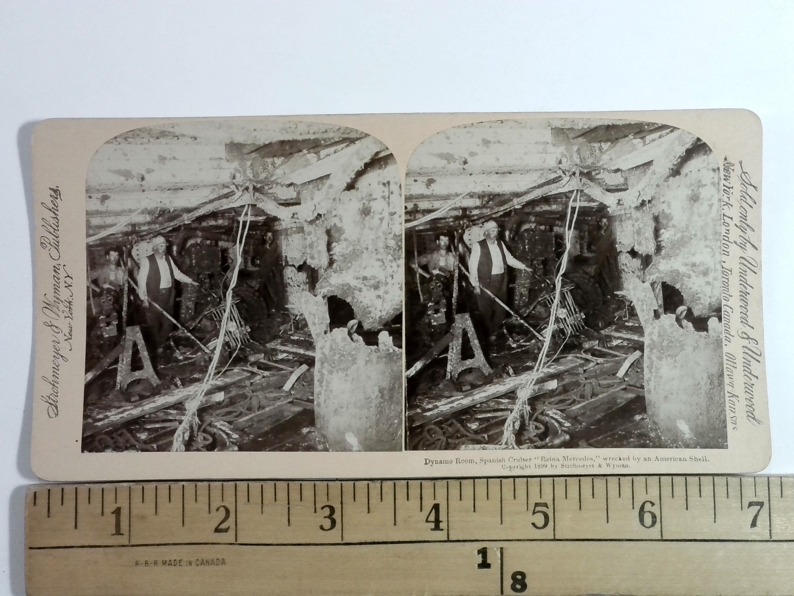 Reina Mercedes Wrecked Stereoview Strohmeyer & Wyman 1899 Spanish-American War