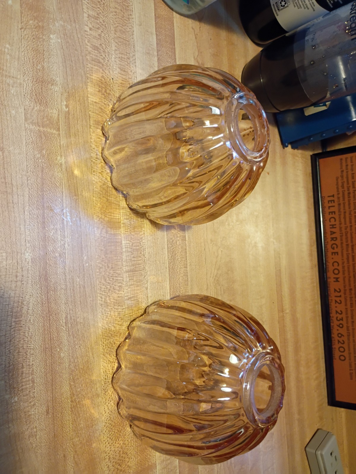 Small Amber Glass Tulip Lampshade 4.25\ Small Amber Glass Tulip Lampshade 4.25\