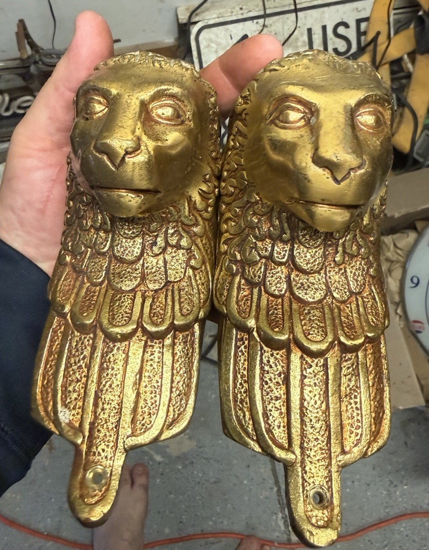 Incredible Vintage Heavy Brass Lions Rare Incredible Vintage Heavy Brass Lions Rare