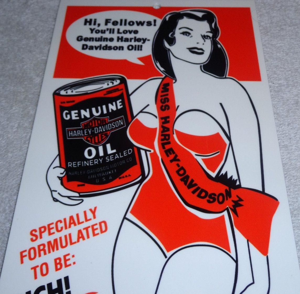 VINTAGE HARLEY DAVIDSON MOTORCYCLES WOMAN +LARGE OIL CAN 15 VINTAGE HARLEY DAVIDSON MOTORCYCLES WOMAN +LARGE OIL CAN 15