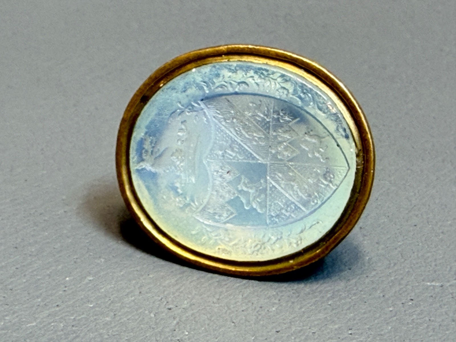 1820 French Napoleon Era Wax Seal Personal Stamp Ducal Crown Coat OF Arms Wolf