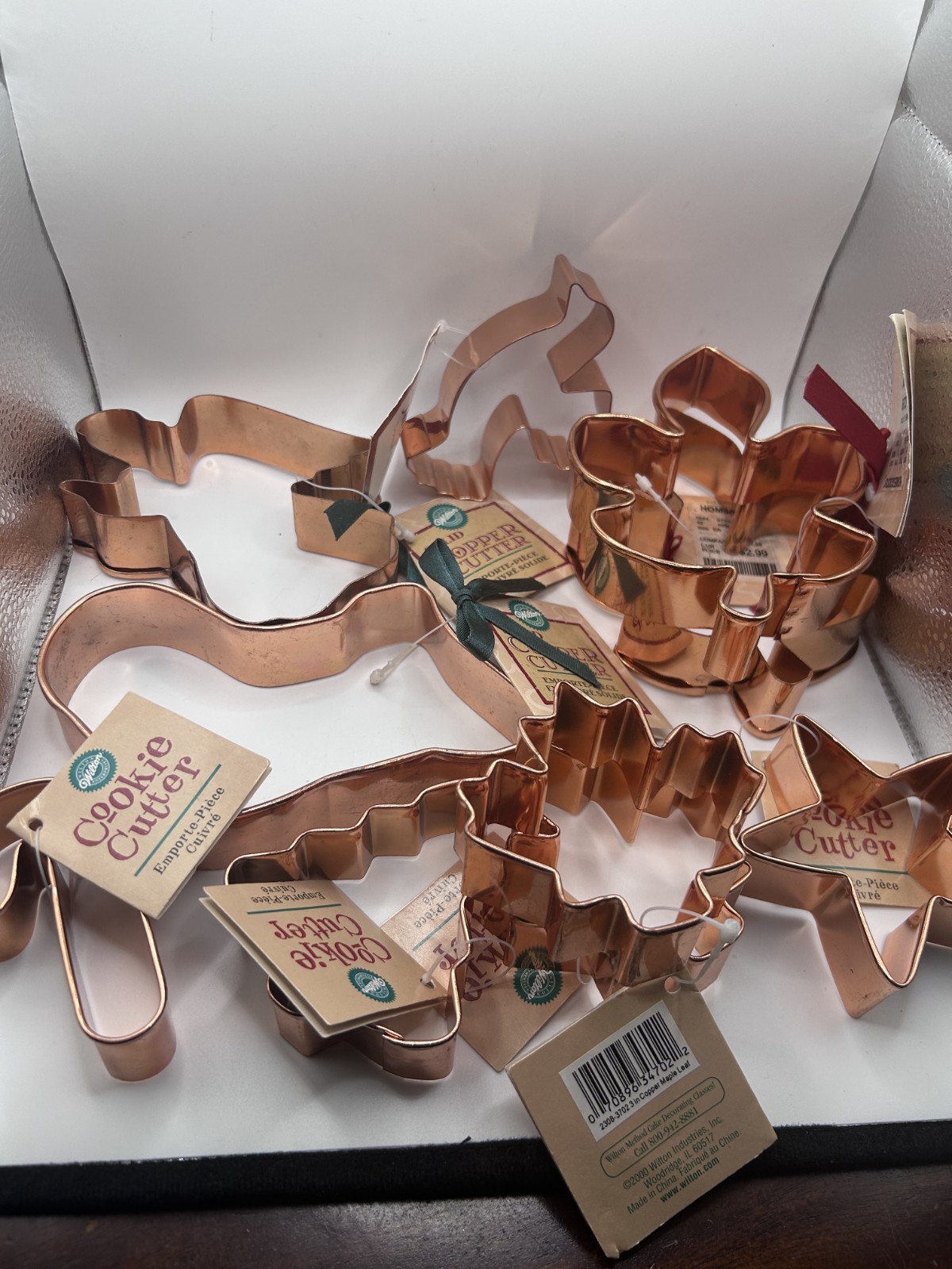 Vintage 2000 Lot of 9 Wilton Copper Plated Christmas Fall Cookie Cutters NWT