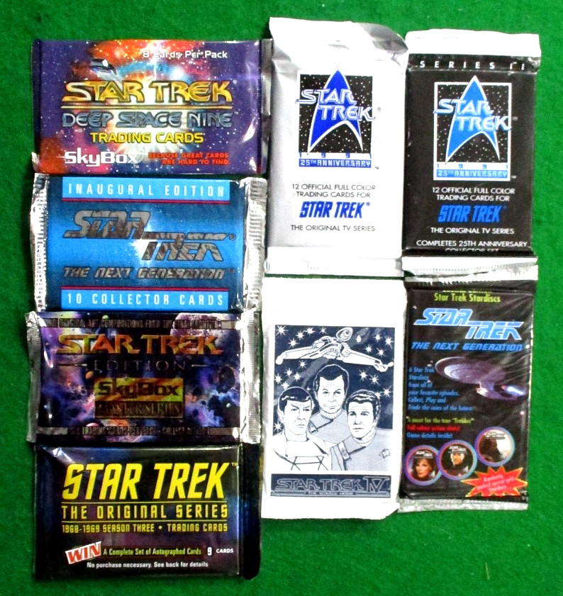 STAR TREK SEALED PACKS LOT OF 8 DIFFERENT-ORIGINAL SERIES-TNG-DEEP SPACE NINE++