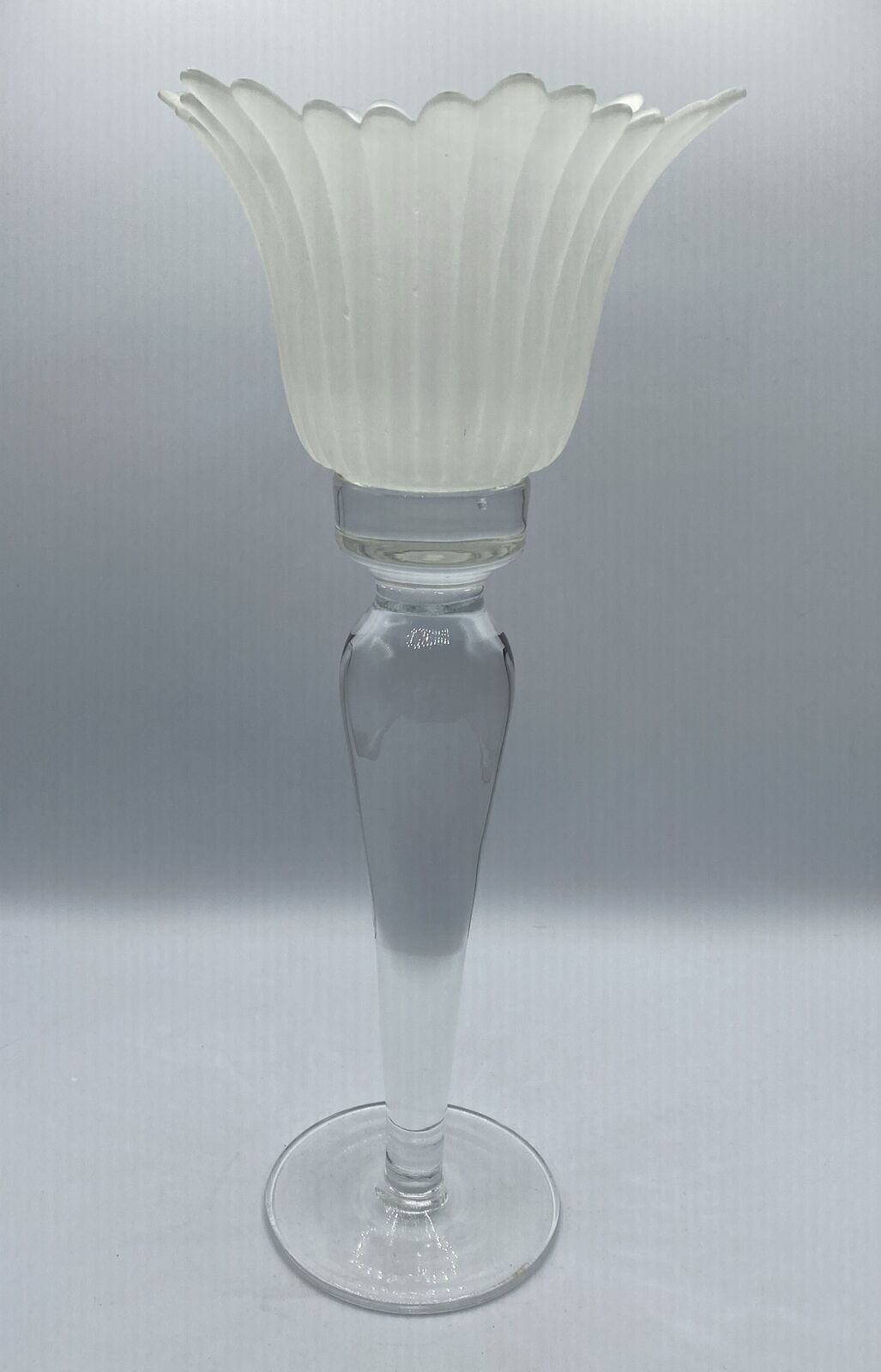 Clear & Frosted Tulip Votive Candle Holder 13.5\