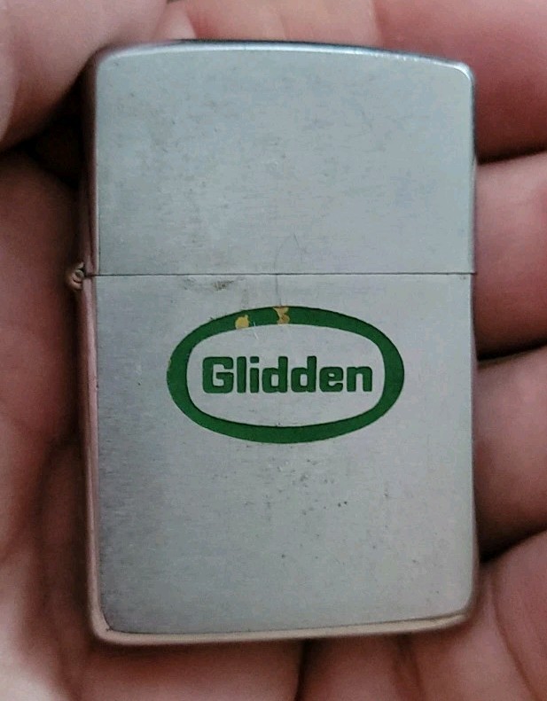 Vintage 1950-1957 Zippo Lighter 2517191 GLIDDEN Paint 16 Hole 5 Barrel 