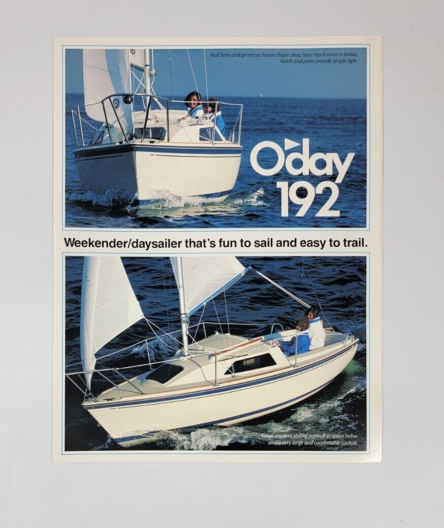 1980s O\'day 192 Vintage Dealer Sales Brochure  - Oday Daysailer Sailboat