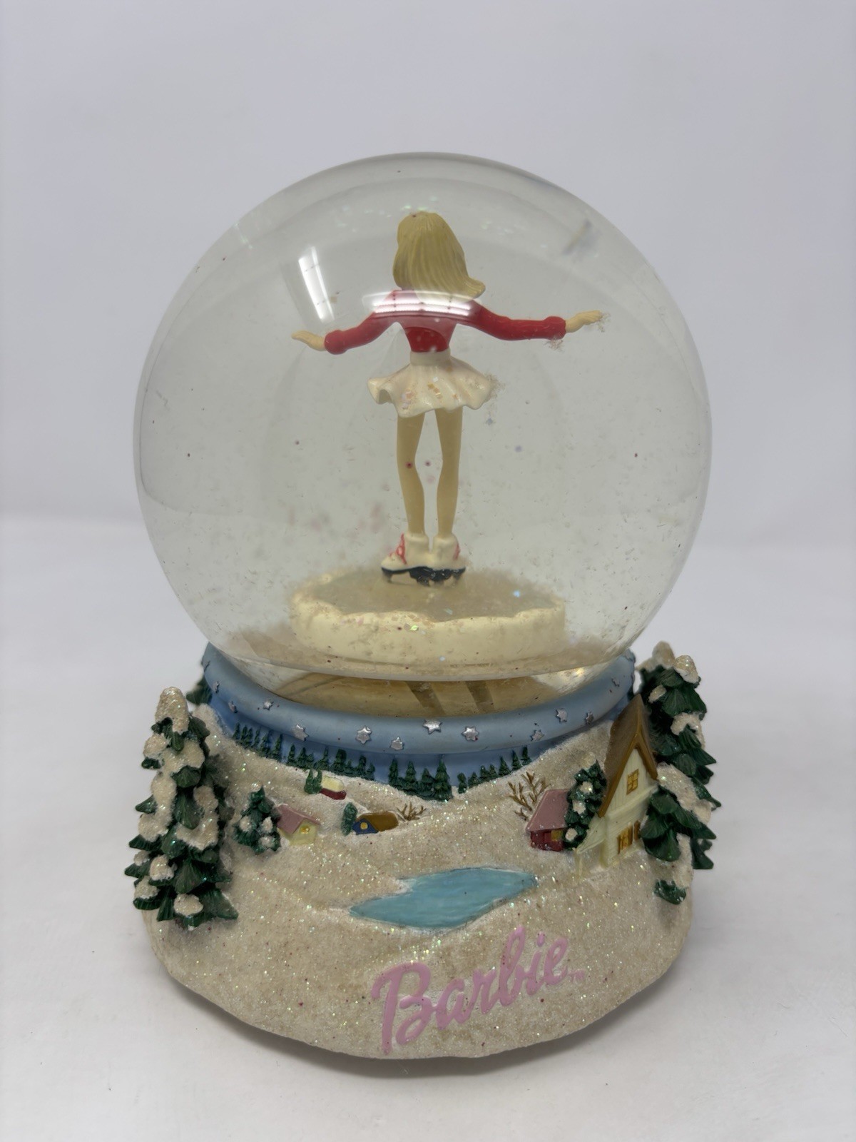 Barbie Winter Wonderland Christmas Snow Globe 2002 San Francisco Music Box Co.
