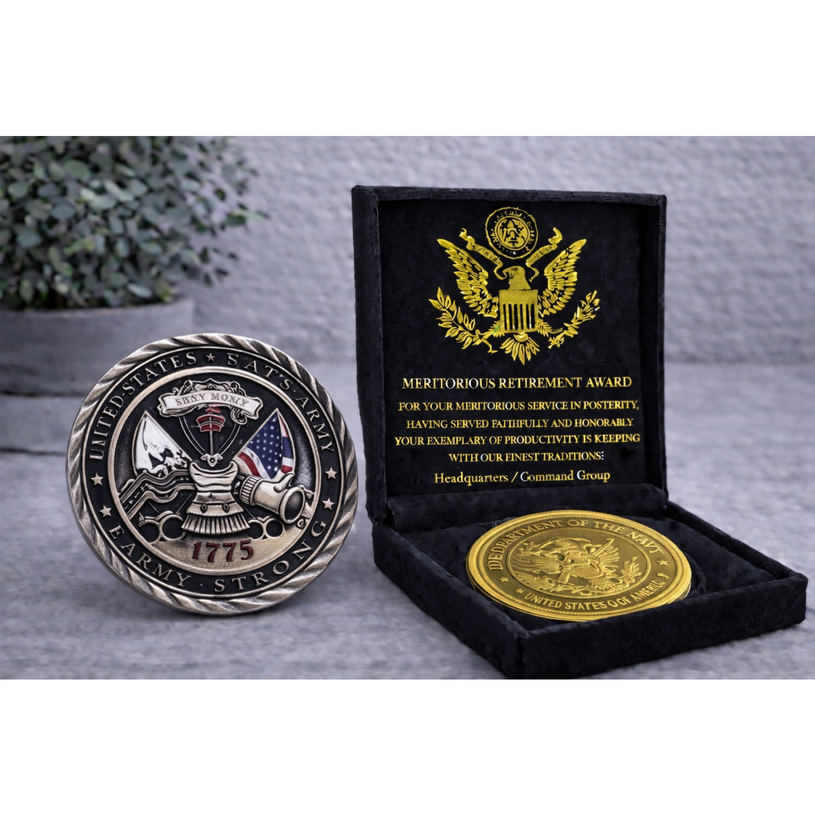 US Army / Core Values Collectible Army US Army Strong 1775 w/ Retirement Award