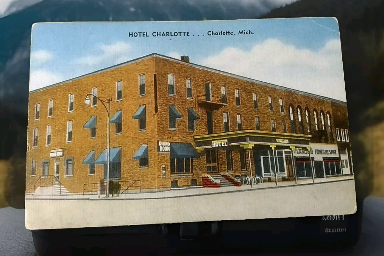 Charlotte MICHIGAN Hotel Charlotte UN-MAILED PC POSTCARD 