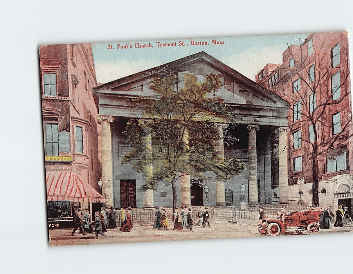 Postcard St. Pauls Church Boston Massachusetts USA