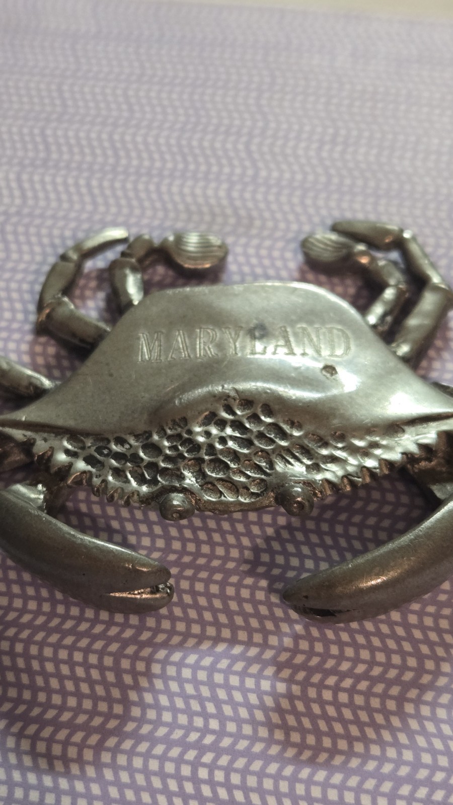 Vintage Kirk Pewter Maryland Blue Crab Figurine Paperweight Signed 753 Baltimore