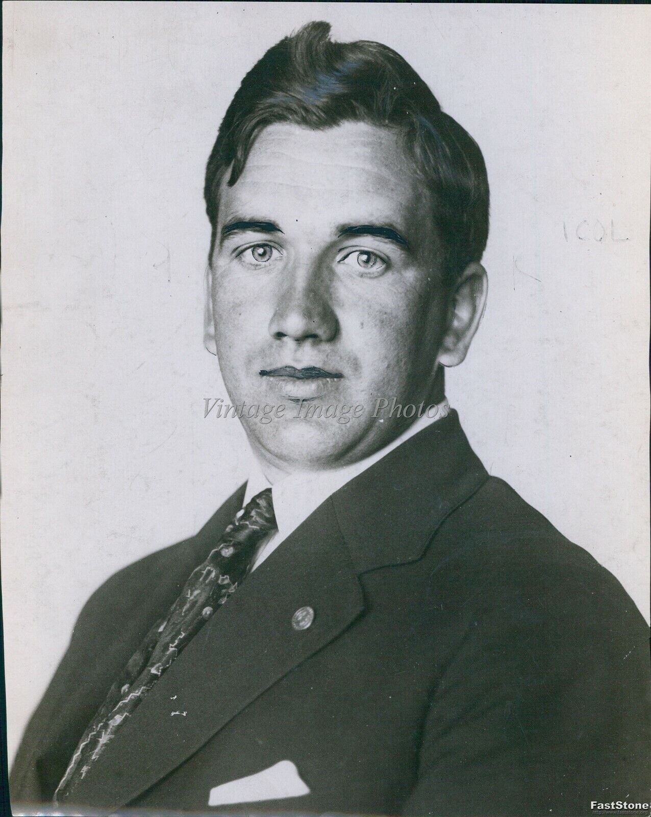 1923 James Anderson Head Of Russeou Athletics Portrait Business Photo 7x9