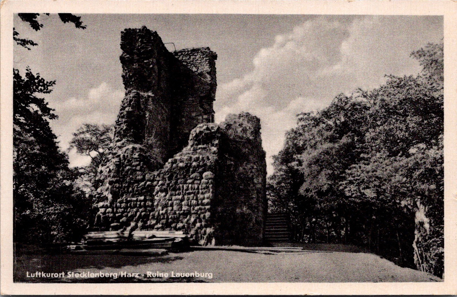 Ruine Lauenburg Castle Ruins Stecklenberg Harz Germany Stamp Vintage Postcard