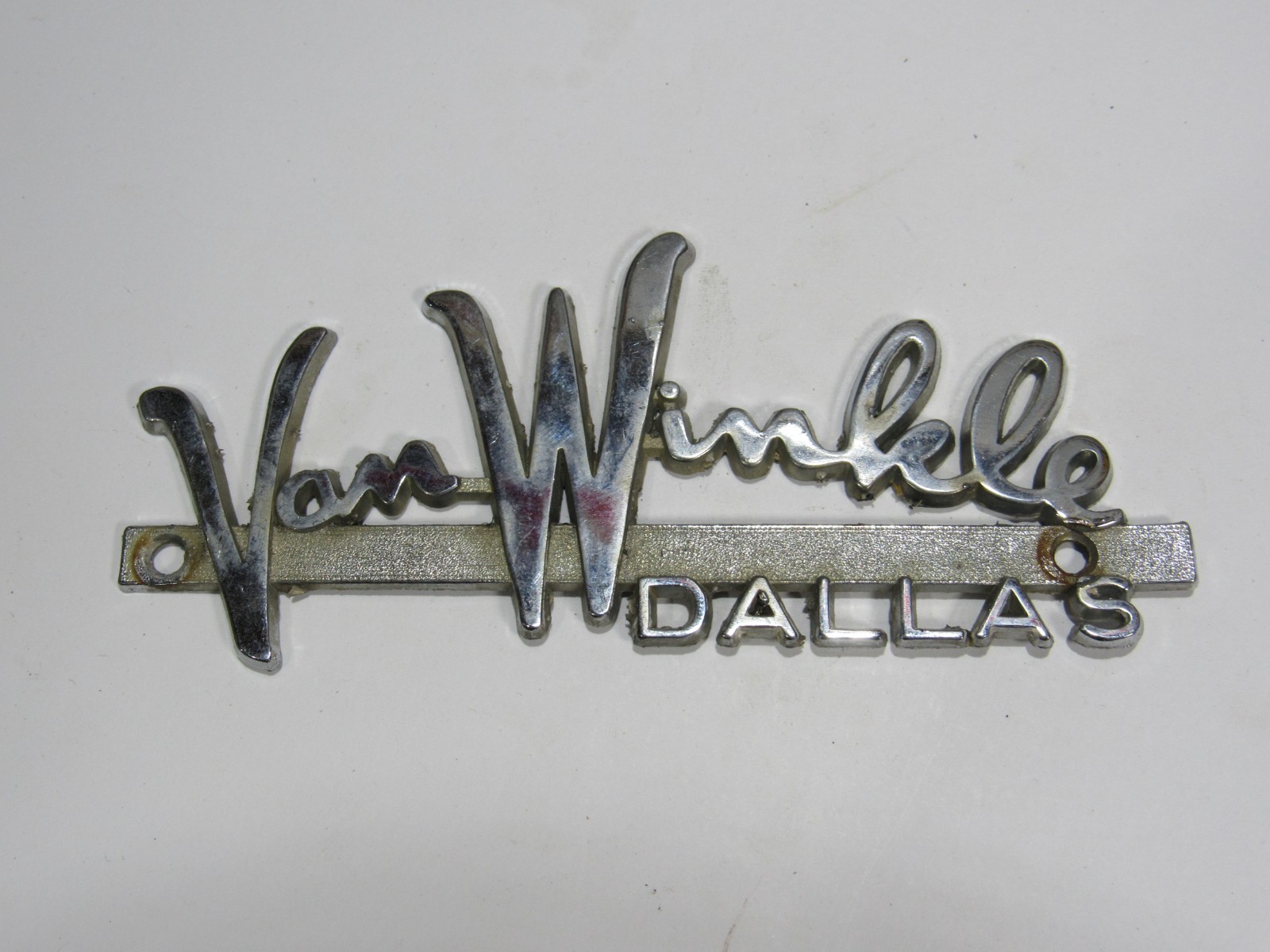 VTG Van Winkle Pontiac Dallas Texas Metal Dealership Badge Emblem Tag TX Gas GTO