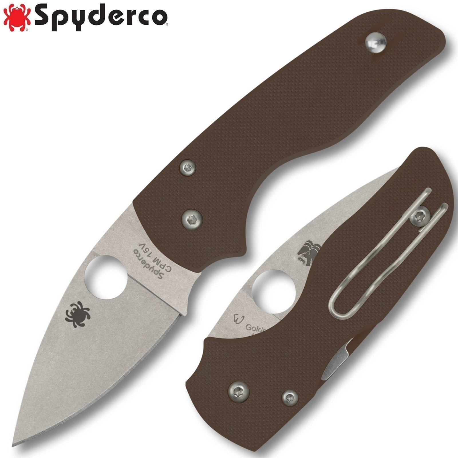 Spyderco Lil\' Native Sprint Run CPM-15V Blade Brown G10 Handles C230GPBN15V