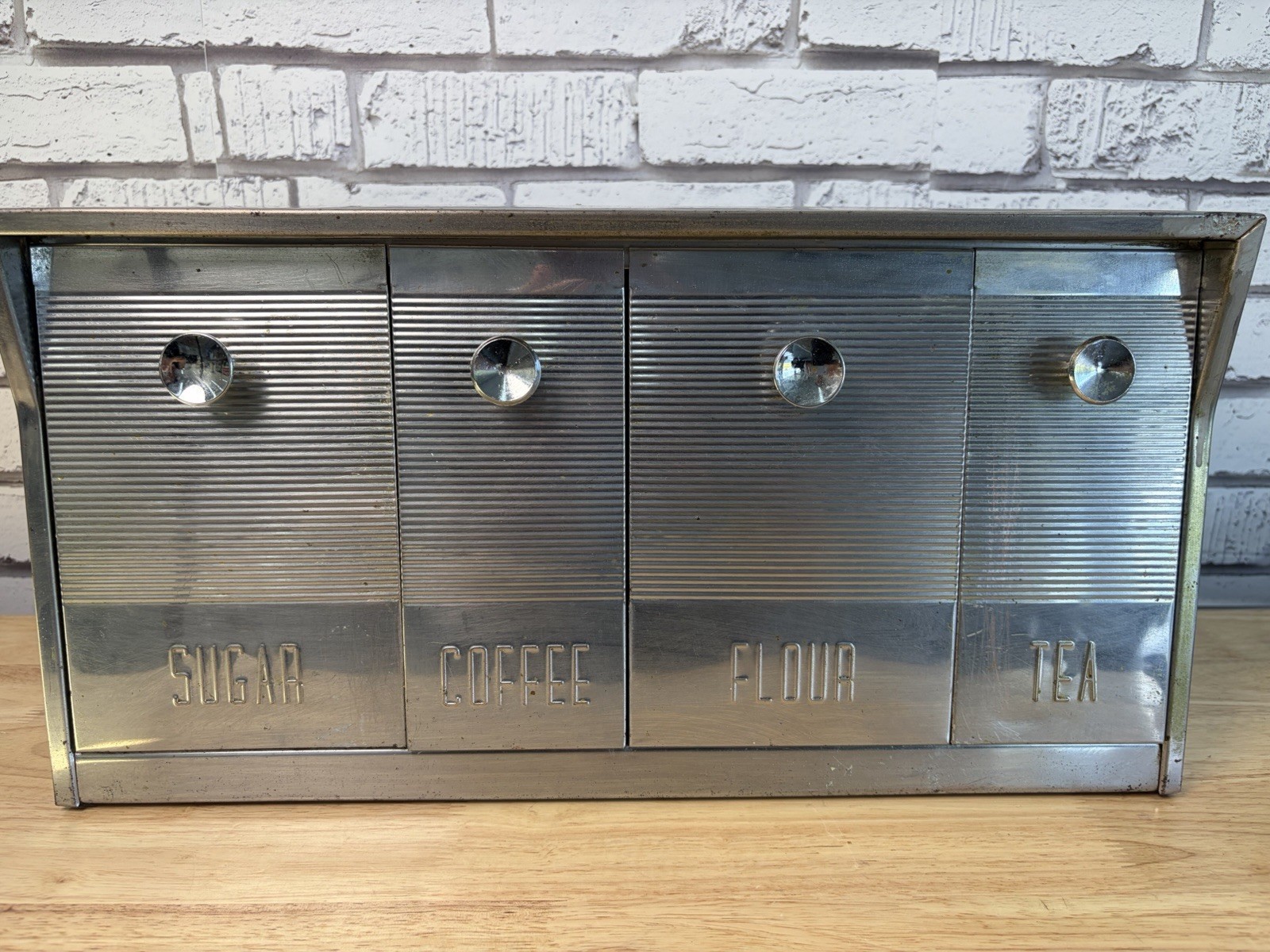 Speco Krestline Chrome Wall Mount Or Countertop Canister Set MCM Vintage