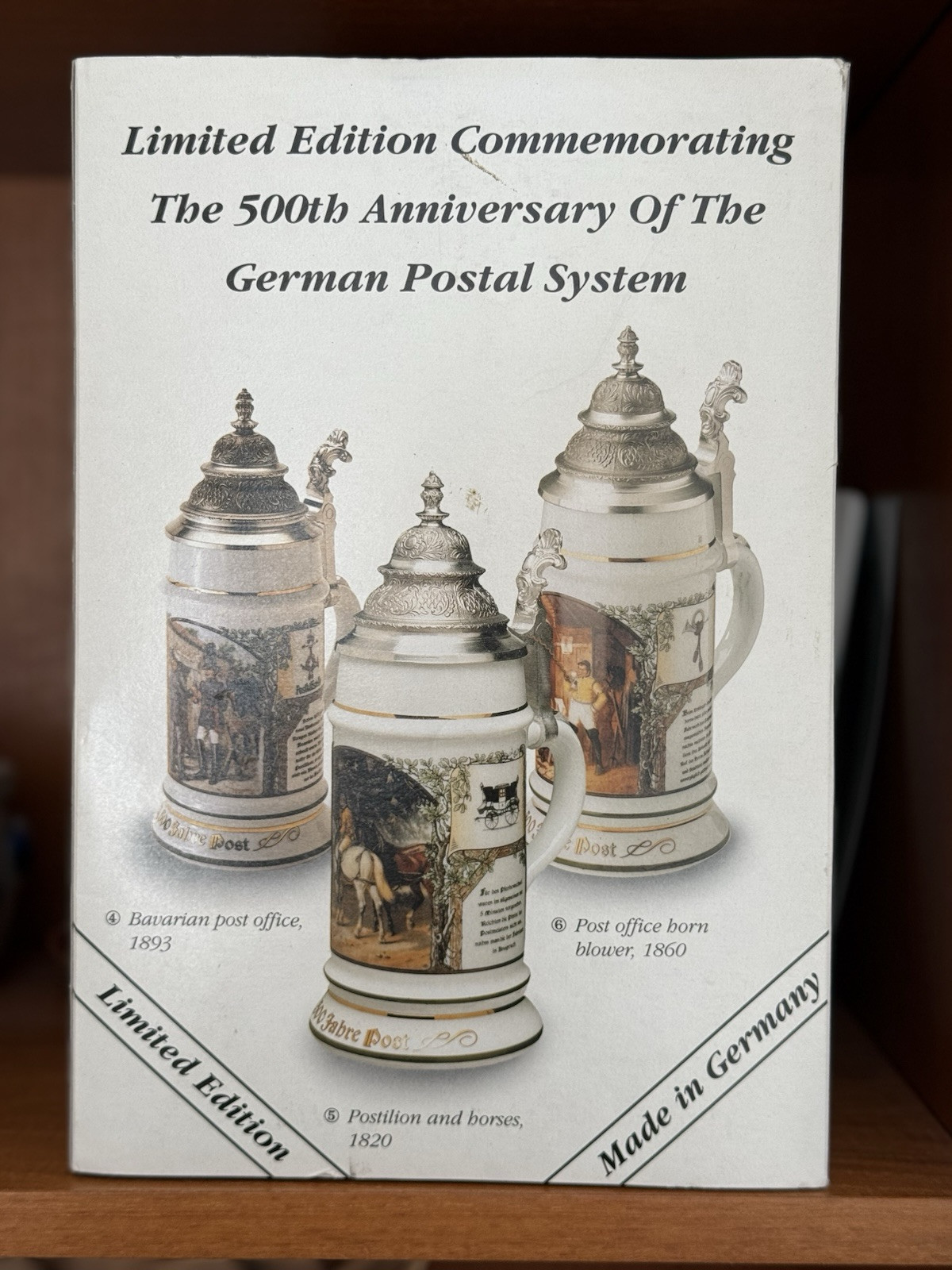 Ltd. Edition Rastal Porcelain Lidded Stein 500 Year Anniversary German Post 10”