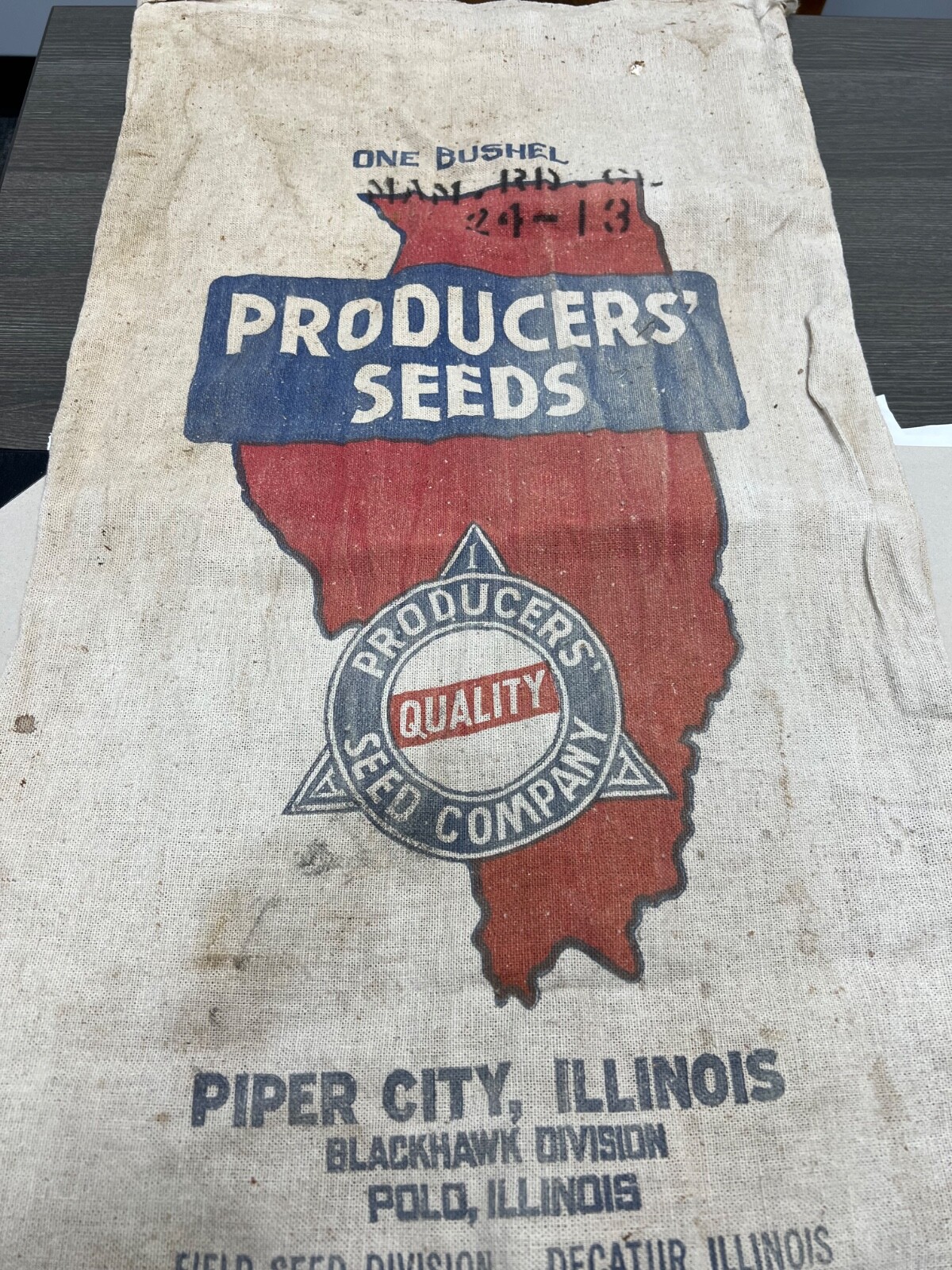 Seed Sack Vintage Decatur Illinois RARE. Seed Sack Vintage Decatur Illinois RARE.