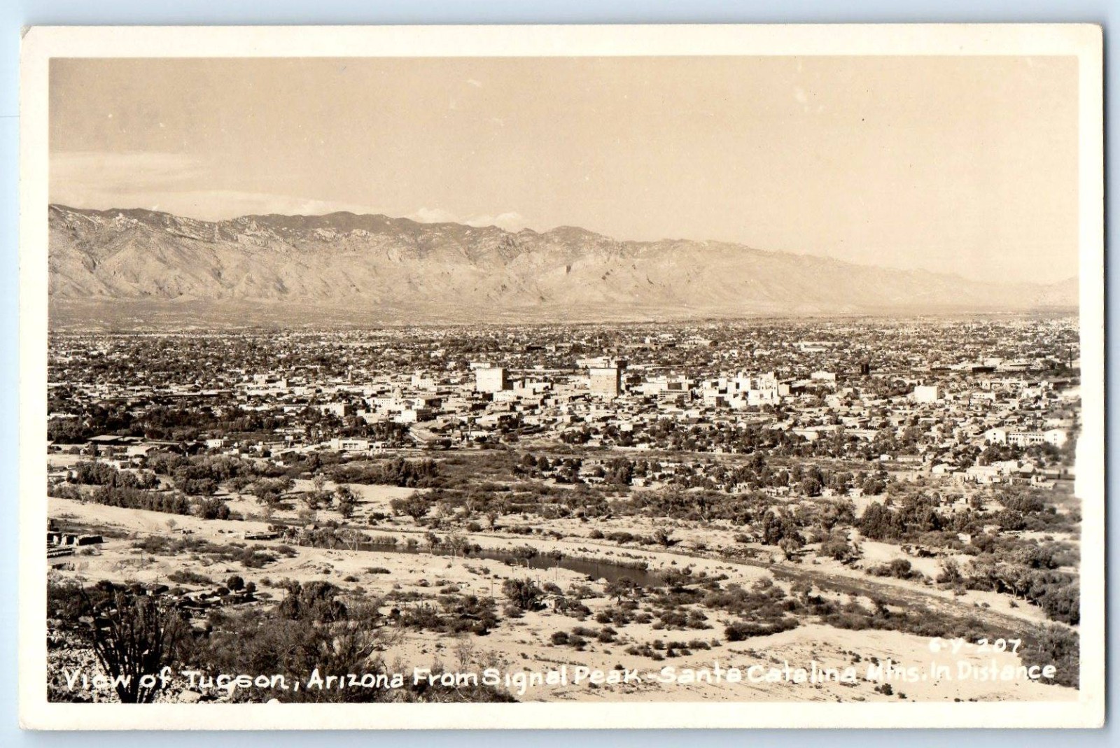 View Of Tucson Arizona From Signal Peak Santa Catalina Mtns RPPC Photo Postcard View Of Tucson Arizona From Signal Peak Santa Catalina Mtns RPPC Photo Postcard