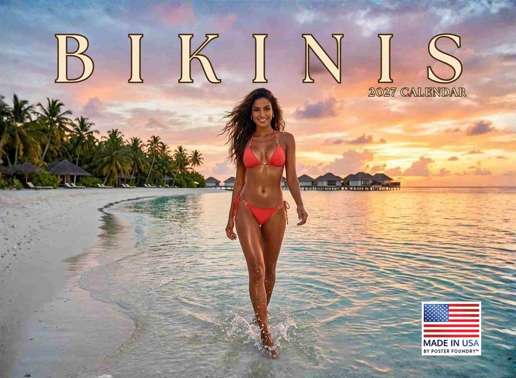 Bikini Calendar 2027 Wall Swimsuit