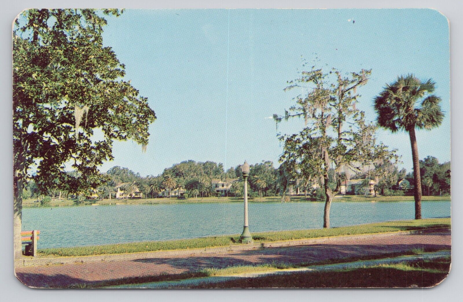 Postcard Looking north across Lake Lucerne in Oriando Florida