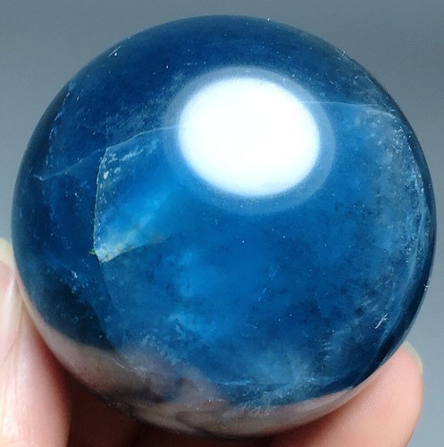 195g  NATURAL Blue fluorite quartz CRYSTAL SPHERE