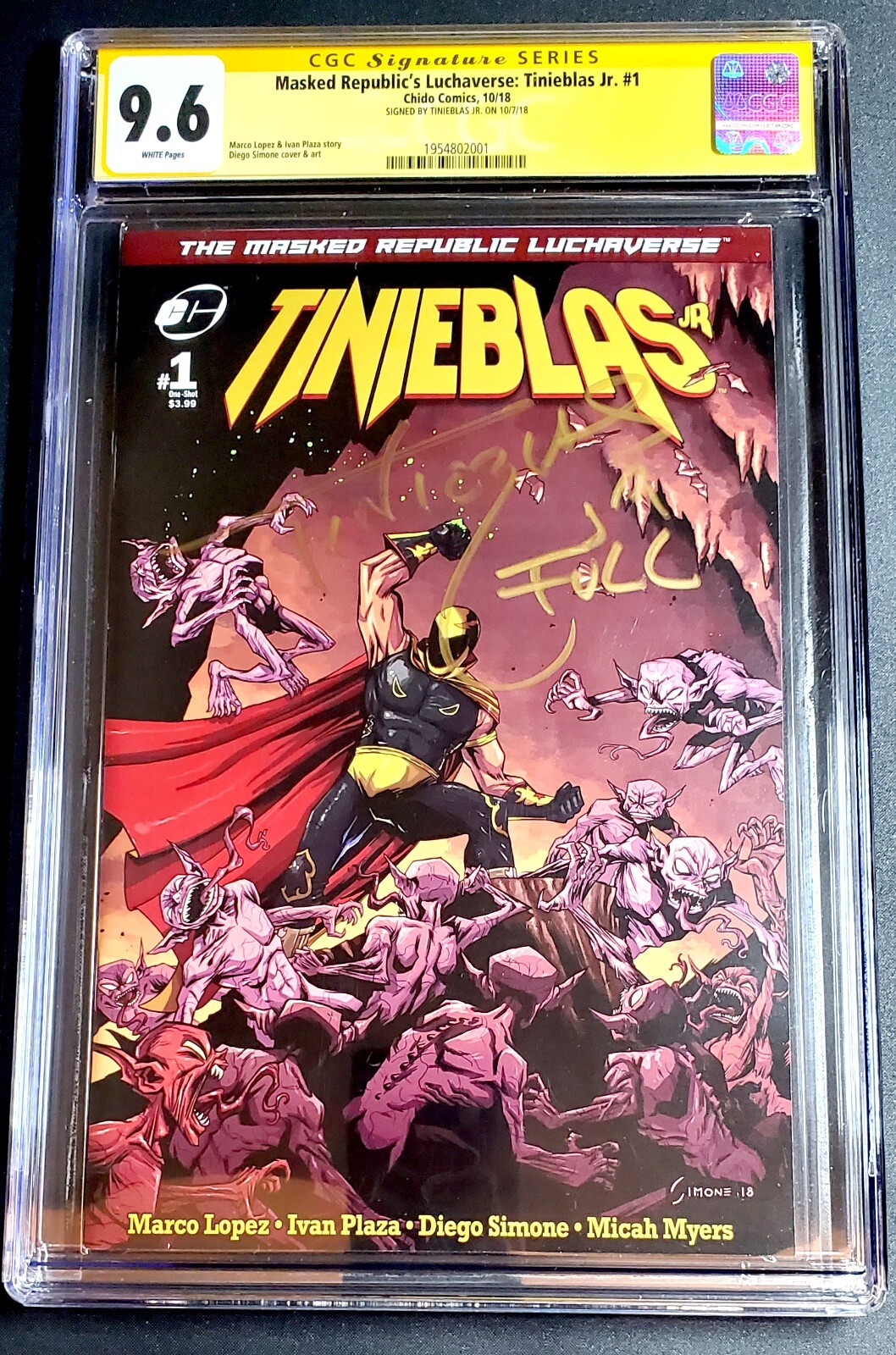 Luchaverse: Tinieblas Jr #1 CGC 9.6 SS / RARE Signed by the Lucha Libre Legend