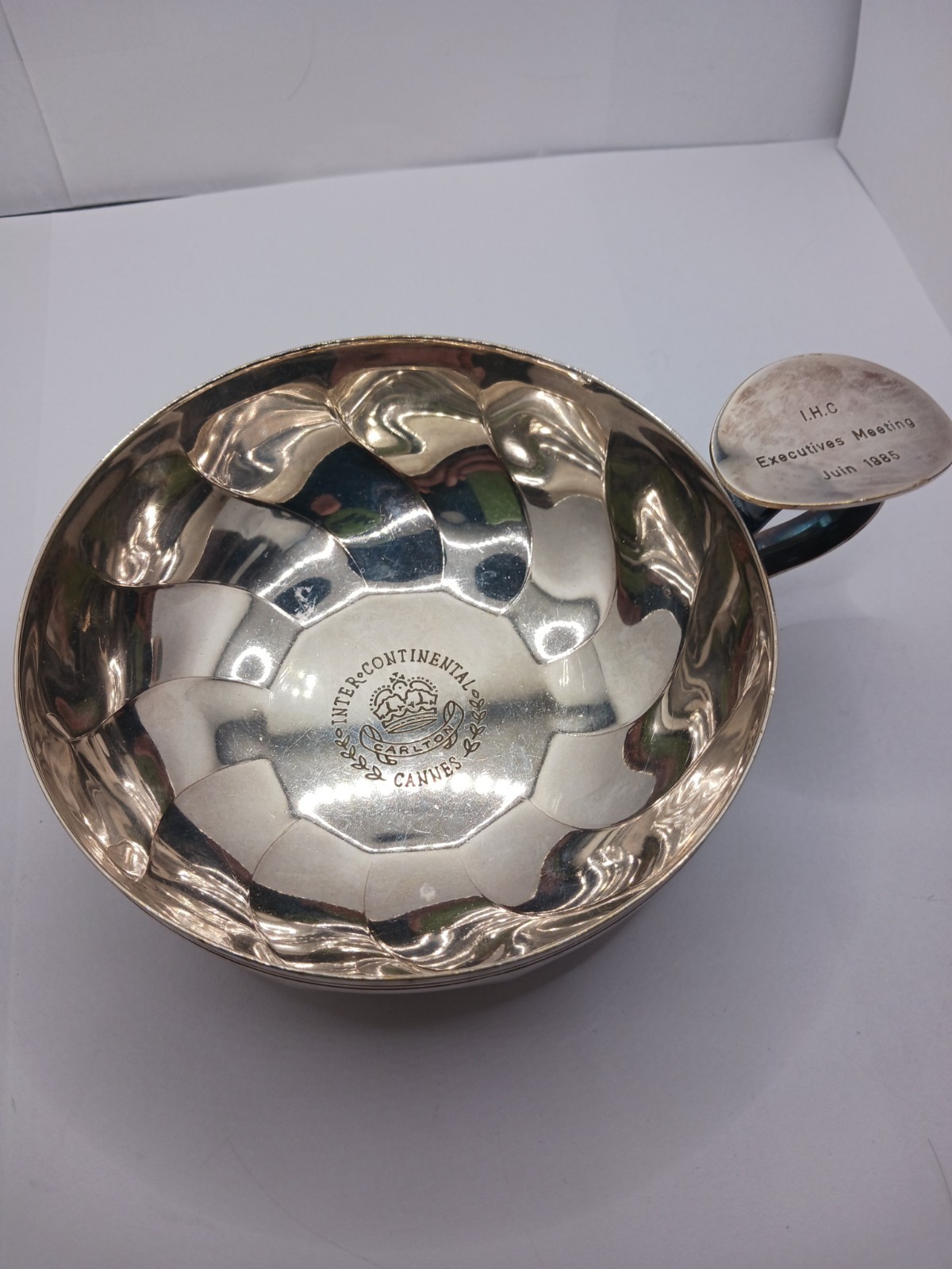 Vintage Christofle Plated Tastevin Gallia Intercontinental Hotel Carlton Cannes