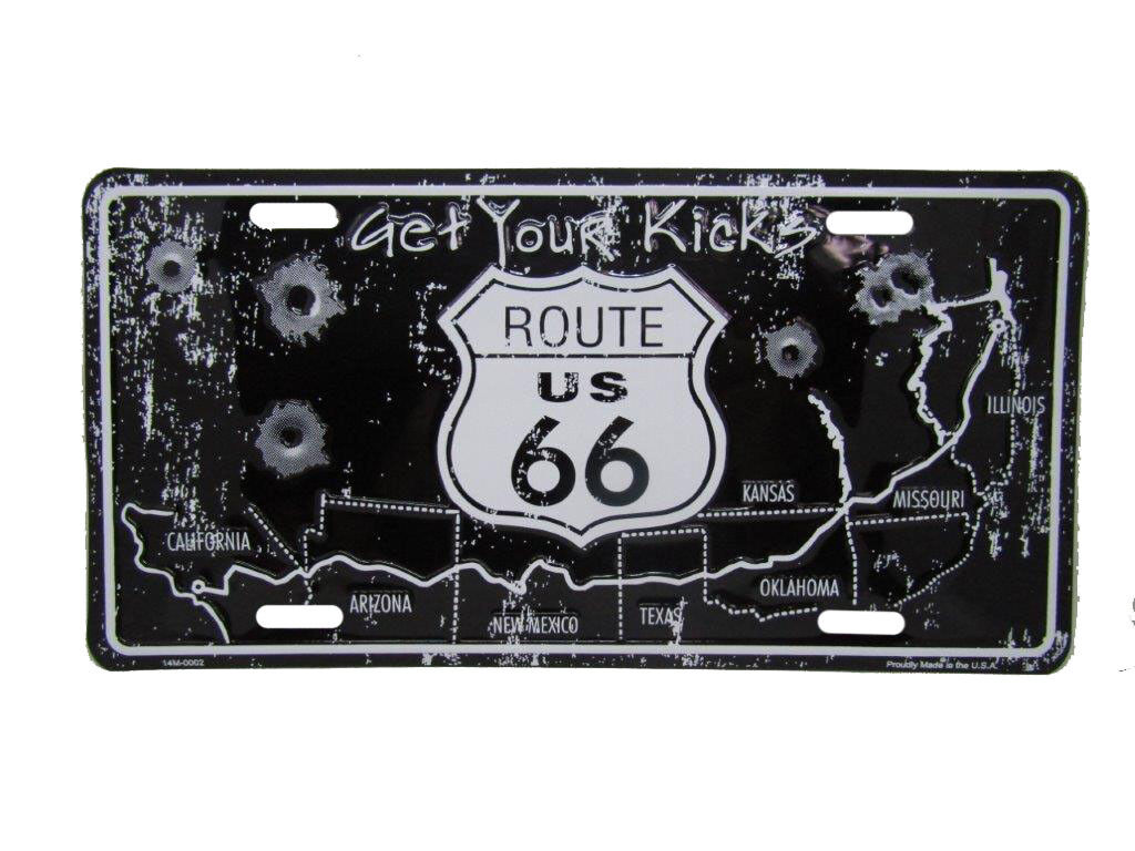 Get Your Kicks Route 66 Highway Rte US Black 6