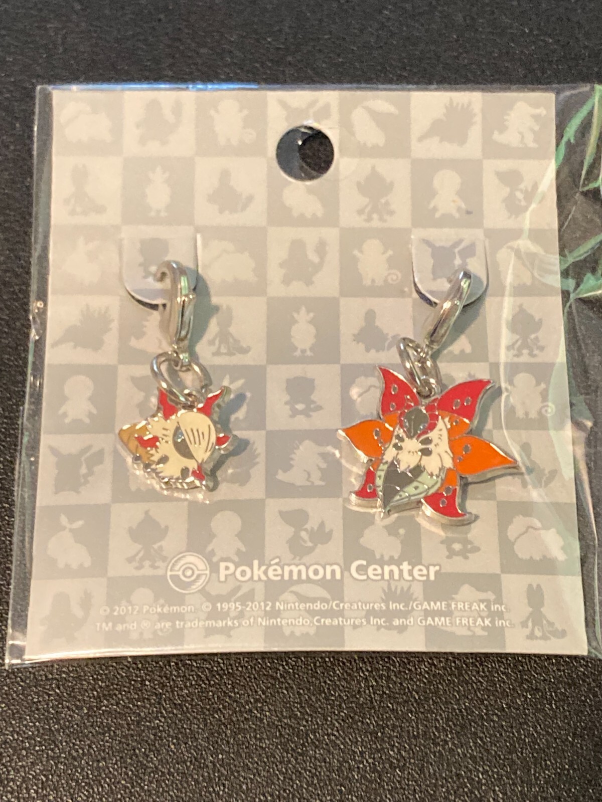 Pokemon Center Larvesta Volcarona Metal Keychain Charm Clip New Sealed
