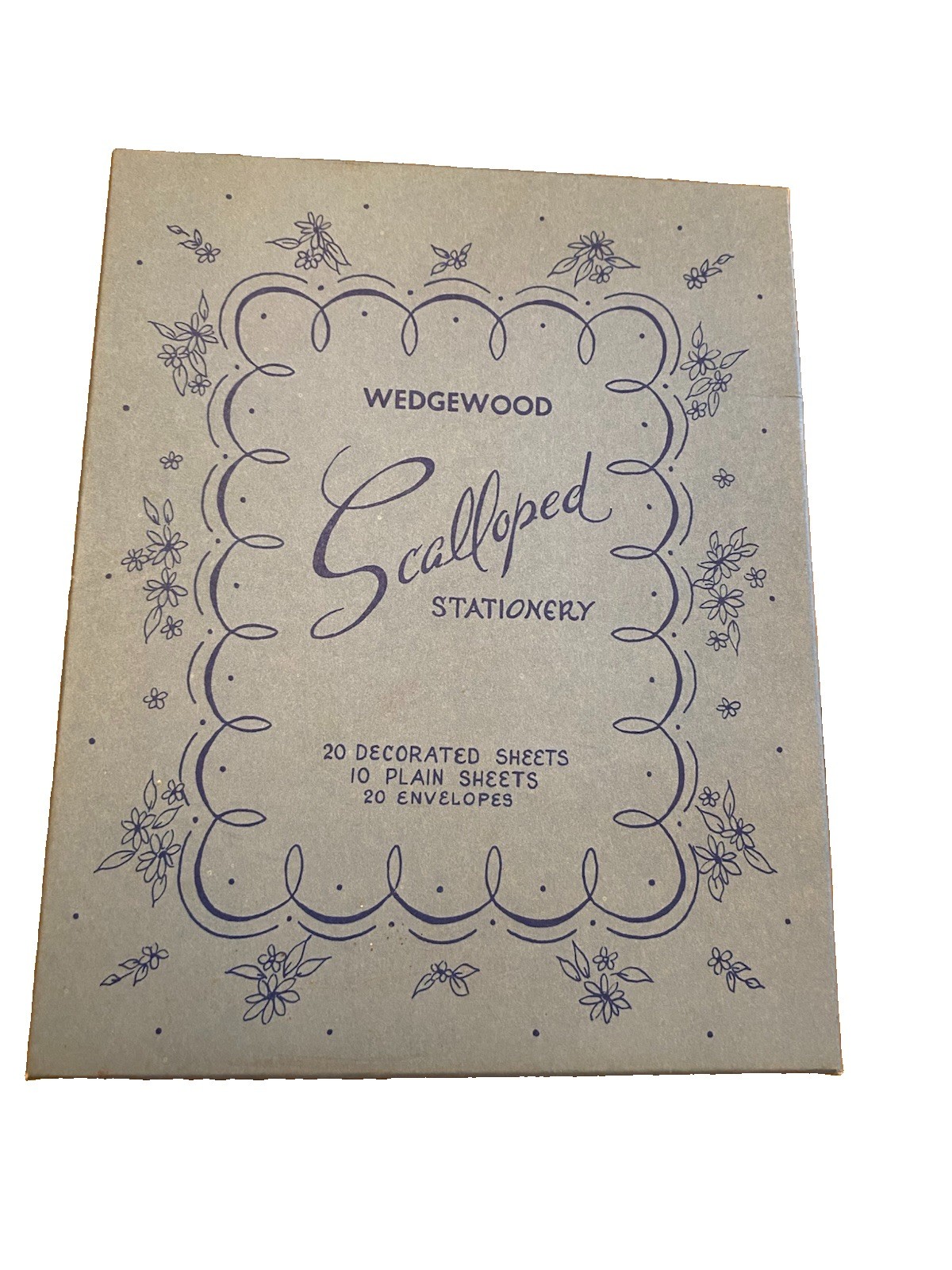 Vintage 1950’s Wedgwood Scalloped Stationery Set-Original Box, Complete Set
